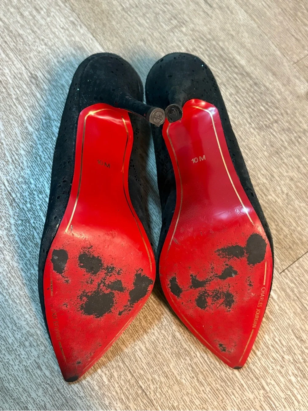 CHARLES JOURDAN PARIS BLACK HEELS SIZE 10M
